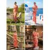 image:imageVFSHOW Womens Boat Neck Formal Bodycon Maxi Sleeveless Slim Fitted Wedding Guest Long Cocktail Mermaid DressOrange Floral Print