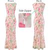 image:imageVFSHOW Womens Boat Neck Formal Bodycon Maxi Sleeveless Slim Fitted Wedding Guest Long Cocktail Mermaid DressPink Floral Print