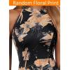 image:imageVFSHOW Womens Elegant Halter Neck Formal Bodycon Fitted Wedding Guest Long Cocktail Evening Mermaid Maxi DressBlack With Orange Floral Print