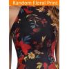 image:imageVFSHOW Womens Elegant Halter Neck Formal Bodycon Fitted Wedding Guest Long Cocktail Evening Mermaid Maxi DressBlack With Red Floral Print