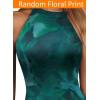 image:imageVFSHOW Womens Elegant Halter Neck Formal Bodycon Fitted Wedding Guest Long Cocktail Evening Mermaid Maxi DressGreen Floral Print