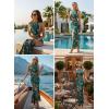 image:imageVFSHOW Womens Elegant Halter Neck Formal Bodycon Fitted Wedding Guest Long Cocktail Evening Mermaid Maxi DressGreen Multi Floral Print