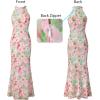 image:imageVFSHOW Womens Elegant Halter Neck Formal Bodycon Fitted Wedding Guest Long Cocktail Evening Mermaid Maxi DressPink Floral Print