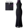 image:imageVFSHOW Womens Elegant Halter Neck Formal Bodycon Fitted Wedding Guest Long Cocktail Evening Mermaid Maxi DressSolid Black