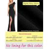 image:imageVFSHOW Womens Formal Elegant Ruffle One Shoulder Twist Knot Fitted High Slit Maxi Dress Cocktail Prom Evening Long Gown