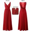 image:imageVFSHOW Womens Formal Prom Deep V Neck Floral Embroidery Draped ALine Maxi Dress High Slit Wedding Guest Pleated Evening Gown
