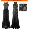 image:imageVFSHOW Womens Formal Prom Halter Floral Lace Wedding Guest Mermaid Maxi Dress 2024 Sexy Elegant Long Cocktail Evening Gown