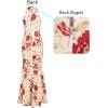 image:imageVFSHOW Womens Formal Sexy Halter High Slit Prom Wedding Guest Maxi Dress 2023 Illusion Sweetheart Neckline Evening Long GownBeige With Red Flower Print