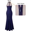 image:imageVFSHOW Womens Formal Sexy Halter High Slit Prom Wedding Guest Maxi Dress 2023 Illusion Sweetheart Neckline Evening Long GownSparkly Dark Blue  Floral Embroidery