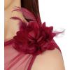 image:imageVFSHOW Womens One Shoulder Ruched Formal Prom Maxi Dress 2023 3D Flower Feather Sexy Sweetheart Neck High Split Evening Gown
