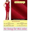 image:imageVFSHOW Womens Ruffle One Shoulder Strap Ruched Prom Formal Wedding Maxi Dress 2023 Sexy Faux Wrap Split Cocktail Evening Gown