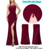 image:imageVFSHOW Womens Sexy Cut Out Beaded Halter Formal Prom Maxi Dress Ruched High Slit Cocktail Gala Ball Evening GownDark Red With Glitter