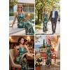 image:imageVFSHOW Womens Sexy Cut Out Halter Formal Wedding Guest Bodycon Long Cocktail Party Prom Night Out Evening Mermaid DressGreen Floral Print