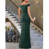 image:imageVFSHOW Womens Sexy Elegant Formal Prom Off Shoulder Ruffle High Slit Maxi Dress 2023 3D Flower Applique Cocktail Evening Gown