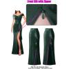 image:imageVFSHOW Womens Sexy Elegant Formal Prom Off Shoulder Ruffle High Slit Maxi Dress 2023 3D Flower Applique Cocktail Evening Gown