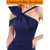 image:imageVFSHOW Womens Sexy Formal Prom Halter V Neck Ruched High Slit Maxi Dress 3D Bowknot Wedding Guest Cocktail Evening Long Gown