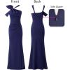 image:imageVFSHOW Womens Sexy Formal Prom Halter V Neck Ruched High Slit Maxi Dress 3D Bowknot Wedding Guest Cocktail Evening Long Gown