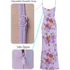 image:imageVFSHOW Womens Sexy Formal Ruched Fitted High Slit Bodycon Maxi Dress Spaghetti Strap Sweetheart Cocktail Prom Evening GownLight Purple Floral Print
