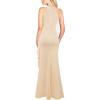 image:imageVFSHOW Womens Sexy Halter Neck Beaded Ruffle Slit Prom Formal Maxi Dress 2023 Wedding Guest Twist Front Cocktail Evening Gown