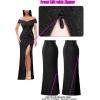 image:imageVFSHOW Womens Sexy Off Shoulder Ruched Buttons High Slit Prom Formal Maxi Dress 2023 Wedding Guest Cocktail Evening Long Gown