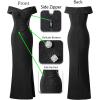 image:imageVFSHOW Womens Sexy Off Shoulder Ruched Buttons High Slit Prom Formal Maxi Dress 2023 Wedding Guest Cocktail Evening Long Gown