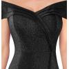 image:imageVFSHOW Womens Sexy Ruched Off Shoulder Prom Formal Wedding Guest Maxi Dress 2023 Ruffle High Split Evening Long Cocktail Gown