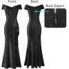 image:imageVFSHOW Womens Sexy Ruched Off Shoulder Prom Formal Wedding Guest Maxi Dress 2023 Ruffle High Split Evening Long Cocktail Gown