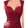 image:imageVFSHOW Womens Sexy Ruffle V Neck Ruched Formal Wedding Guest Prom Maxi Dress 2023 Sweetheart Evening Keyhole Back HILO Gown