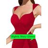 image:imageVFSHOW Womens Sexy Sweetheart Neckline Backless Ruffle Formal Prom Maxi Dress High Slit Wedding Guest Gala Evening GownSparkly Red