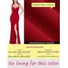image:imageVFSHOW Womens Sexy Sweetheart Neckline Backless Ruffle Formal Prom Maxi Dress High Slit Wedding Guest Gala Evening GownSparkly Red
