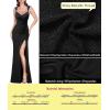 image:imageVFSHOW Womens Sweetheart V Neck Ruched Backless Prom Formal High Slit Maxi Dress 2023 Sexy Sequin Wide Strap Evening Gown