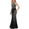 image:imageVFSHOW Womens Formal Prom Halter Floral Lace Wedding Guest Mermaid Maxi Dress 2024 Sexy Elegant Long Cocktail Evening Gown