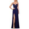 image:imageVFSHOW Womens Formal Sexy Spaghetti Strap Sweetheart Fitted High Slit Maxi Dress Cocktail Bodycon Evening Long Gown