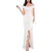 image:imageVFSHOW Womens Sexy Off Shoulder Ruched Ruffle Split Wrap Prom Formal Maxi Dress 2023 Wedding Guest Cocktail Evening Long Gown
