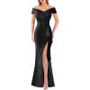 image:imageVFSHOW Womens Sexy Ruched Off Shoulder Prom Formal Wedding Guest Maxi Dress 2023 Ruffle High Split Evening Long Cocktail Gown