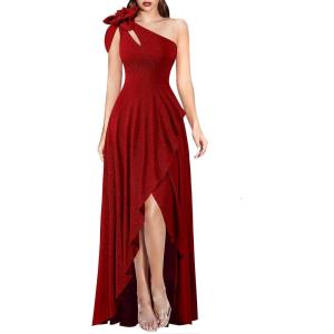 image:imageVFSHOW Womens 3D Flower One Shoulder Prom Formal Wedding Guest ALine Maxi Dress 2023 Evening Split Cutout HILO Long Gown