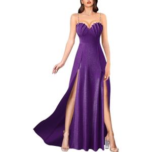 image:imageVFSHOW Womens Sexy Prom Formal ALine Maxi Dress 2023 Wedding Guest Sparkly Glitter Evening Long Gown