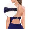 image:imageVFSHOW Womens 2024 Prom Formal Sexy Chain Halter Neck Backless High Slit Evening Gown Maxi Black Tie Dress