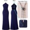 image:imageVFSHOW Womens 2024 Prom Formal Sexy Chain Halter Neck Backless High Slit Evening Gown Maxi Black Tie Dress