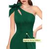 image:imageVFSHOW Womens 3D Flower One Shoulder Ruffle Formal Prom Wedding Guest Maxi Dress 2023 Sexy Cocktail Evening Split Cutout Gown