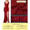 image:imageVFSHOW Womens Backless Cowl Neck Formal Prom Ruched Sexy High Split Maxi Dress 2023 3D Flower Feather Open Back Evening Gown