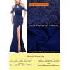 image:imageVFSHOW Womens Formal Prom Beaded Halter Neck Keyhole Maxi Dress Feather Cold Shoulder Ruffle High Slit Evening Gown