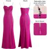 image:imageVFSHOW Womens Formal Prom Beaded Spaghetti Strap Ruched Wedding Guest Maxi Dress Sexy High Split Sweetheart Neck Evening Gown