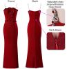 image:imageVFSHOW Womens Formal Prom Beaded Spaghetti Strap Ruffle Ruched Maxi Dress Sexy High Slit 3D Flower Wedding Guest Evening Gown