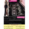 image:imageVFSHOW Womens Formal Prom Halter Neck Embroidery Ruched Keyhole Back Maxi Dress 2024 High Split Long Cocktail Evening Gown