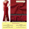 image:imageVFSHOW Womens Formal Prom One Shoulder Strap Ruched Ruffle Split Maxi Dress 2023 Sexy V Neck Wedding Guest Evening Long Gown