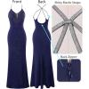 image:imageVFSHOW Womens Formal Prom Sexy Halter Deep V Neck Backless Maxi Dress Rhinestone Black Tie High Slit Evening Gown