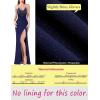 image:imageVFSHOW Womens Formal Prom Sexy Halter Deep V Neck Backless Maxi Dress Rhinestone Black Tie High Slit Evening Gown