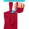 image:imageVFSHOW Womens Formal Prom Sexy Strap Ruched U Neck Ruffle Evening Gown High Slit Maxi Dress