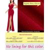 image:imageVFSHOW Womens Formal Prom Sexy Strap Ruched U Neck Ruffle Evening Gown High Slit Maxi Dress